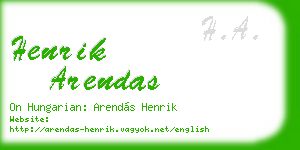 henrik arendas business card